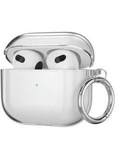 Crystal Clear Case Compatible with AirPods 4 Case Cover(2024) - Premium Silicone TPU with Keychain Hook, Supports Wireless Charging, Shockproof Protection