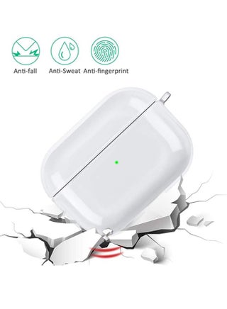 غطاء حافظة كريستال شفاف متوافق مع غطاء غطاء AirPods 4 (2024) - مصنوع من السيليكون TPU الممتاز مع خطاف سلسلة المفاتيح، يدعم الشحن اللاسلكي، حماية ضد الصدمات - view 3