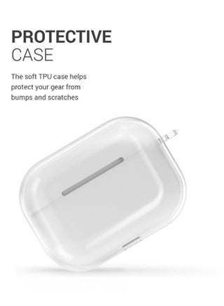 غطاء حافظة كريستال شفاف متوافق مع غطاء غطاء AirPods 4 (2024) - مصنوع من السيليكون TPU الممتاز مع خطاف سلسلة المفاتيح، يدعم الشحن اللاسلكي، حماية ضد الصدمات - view 4