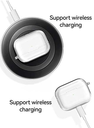 غطاء حافظة كريستال شفاف متوافق مع غطاء غطاء AirPods 4 (2024) - مصنوع من السيليكون TPU الممتاز مع خطاف سلسلة المفاتيح، يدعم الشحن اللاسلكي، حماية ضد الصدمات - view 5