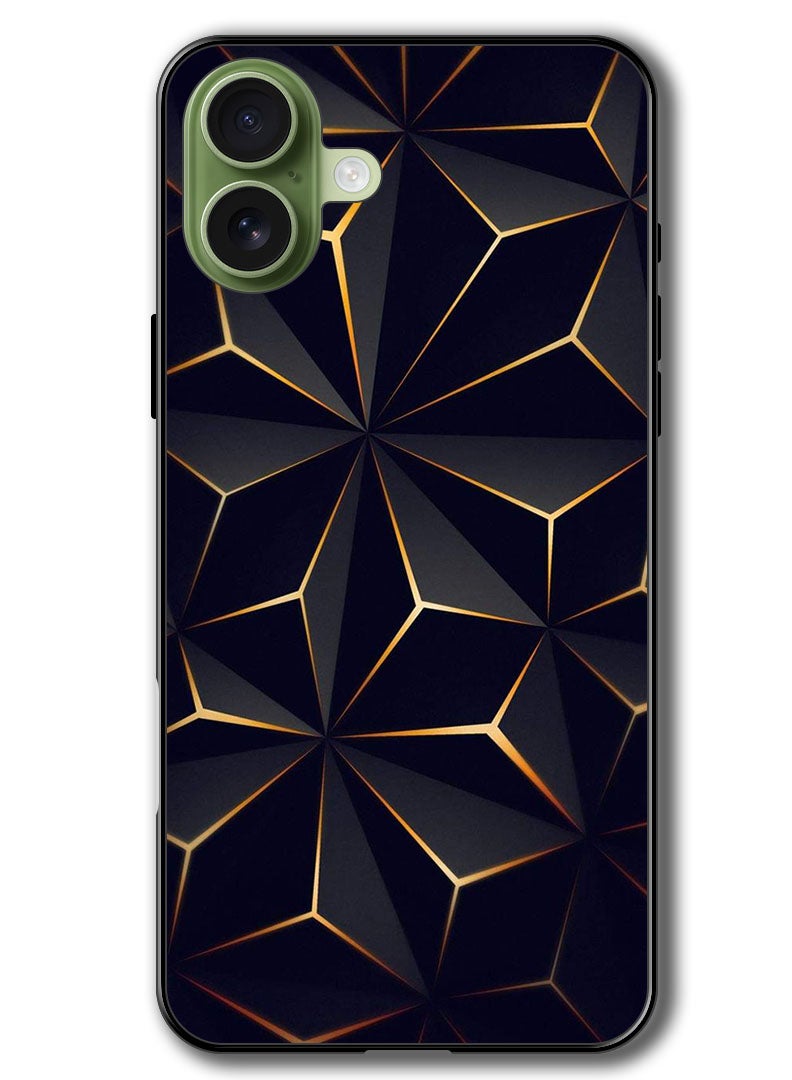 Theodor Case Compatible with Apple iPhone 17 6.3 Inch Protection Shockproof Bumper Cover Black Gold Patter - Image 1