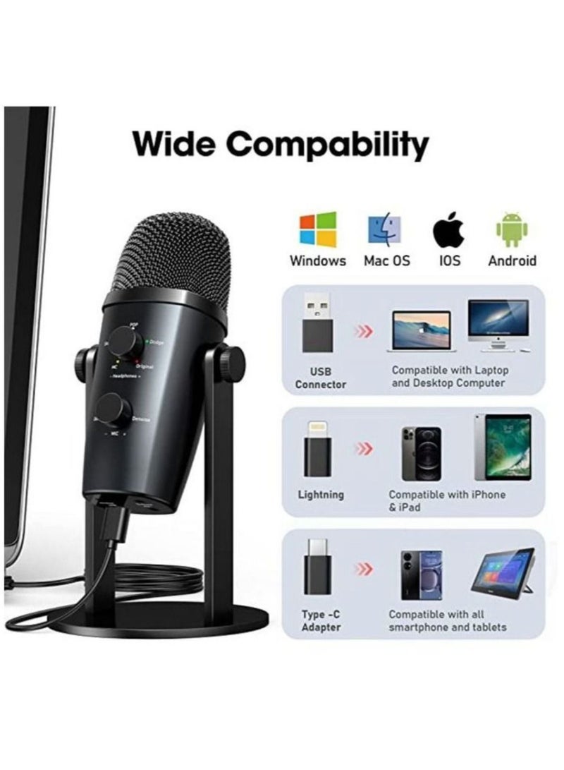 Jmary PW10 Professional Metal Voice Recording Usb Condenser Studio And Podcast Recording Gaming Microphones - Image 2