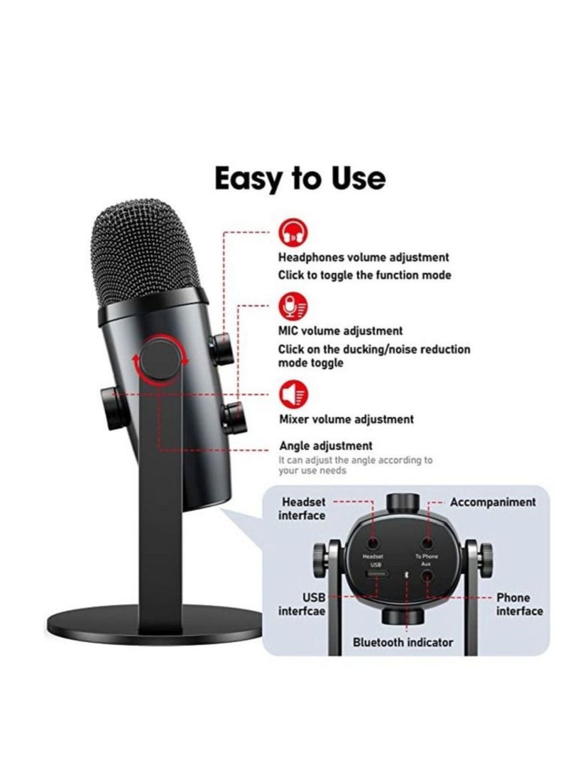 Jmary PW10 Professional Metal Voice Recording Usb Condenser Studio And Podcast Recording Gaming Microphones - Image 3