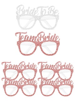 Generic Bride Decorations 12 Pieces Bachelorette Party Glasses Made of Glitter Cardboard Set Includes 11 Pink Glasses for Team Bride and 1 White Glasses for Bride Suitable for Bachelorette Parties and Bride Decorations  - Image 2