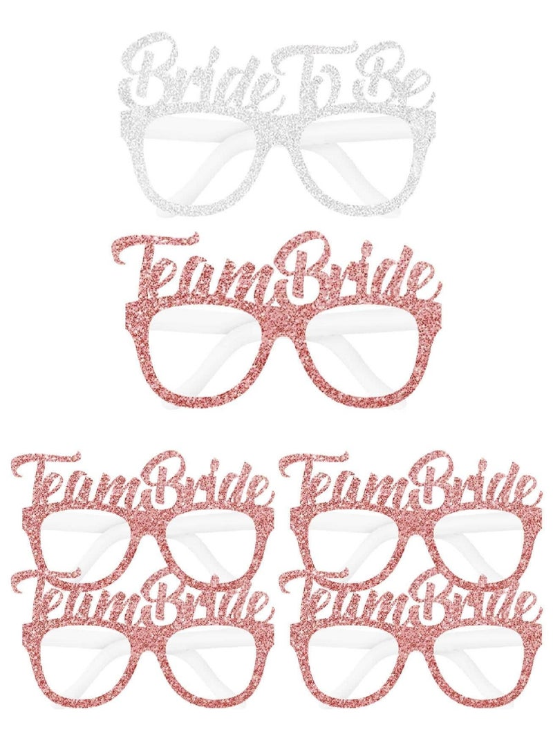 Bride Decorations 12 Pieces Bachelorette Party Glasses Made of Glitter Cardboard Set Includes 11 Pink Glasses for Team Bride and 1 White Glasses for Bride Suitable for Bachelorette Parties and Bride Decorations - Image 2