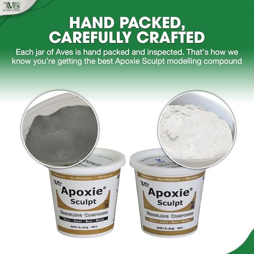 Aves-Apoxie Sculpt - 2 Part Modeling Compound (A & B) - 4 Pound, White/Stone White - Image 4