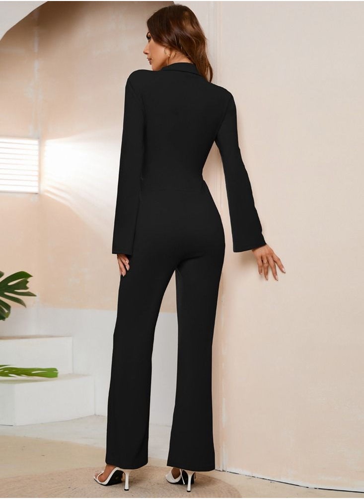 Loquat - Women's Fashion Slim High Waist Straight Jumpsuit - Image 1