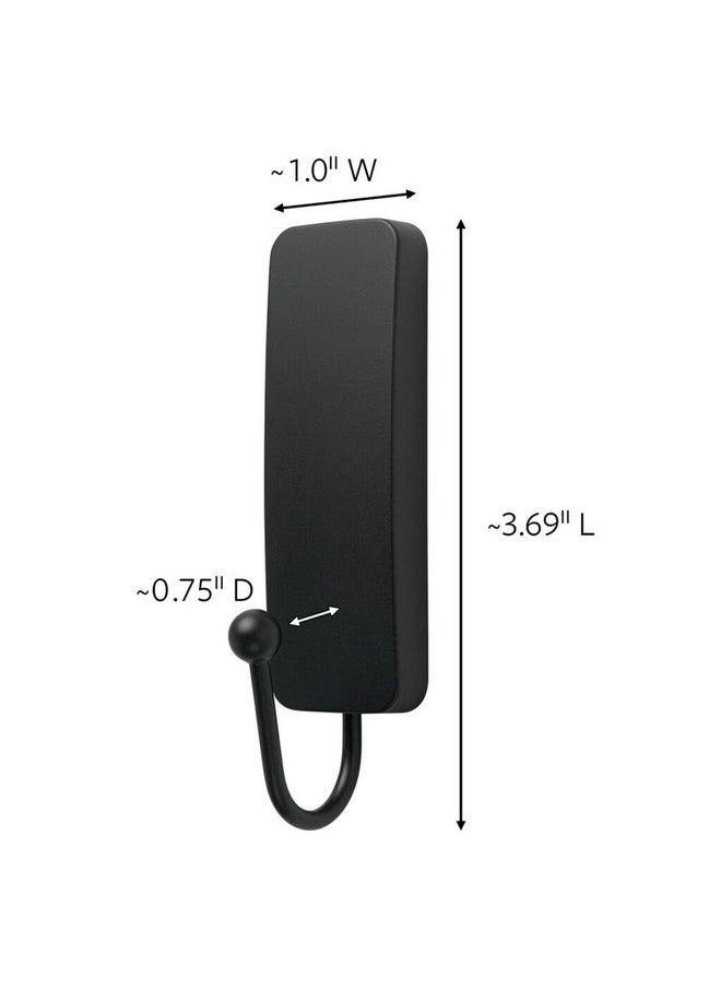 Command Command Medium Matte Black Wall Hooks, 2 Hooks and 4 Command Strips, Damage Free Hanging Wall Hooks with Adhesive Strips, Coat Hooks for Hanging Christmas Decorations, Holds up to 3 lb  - Image 2