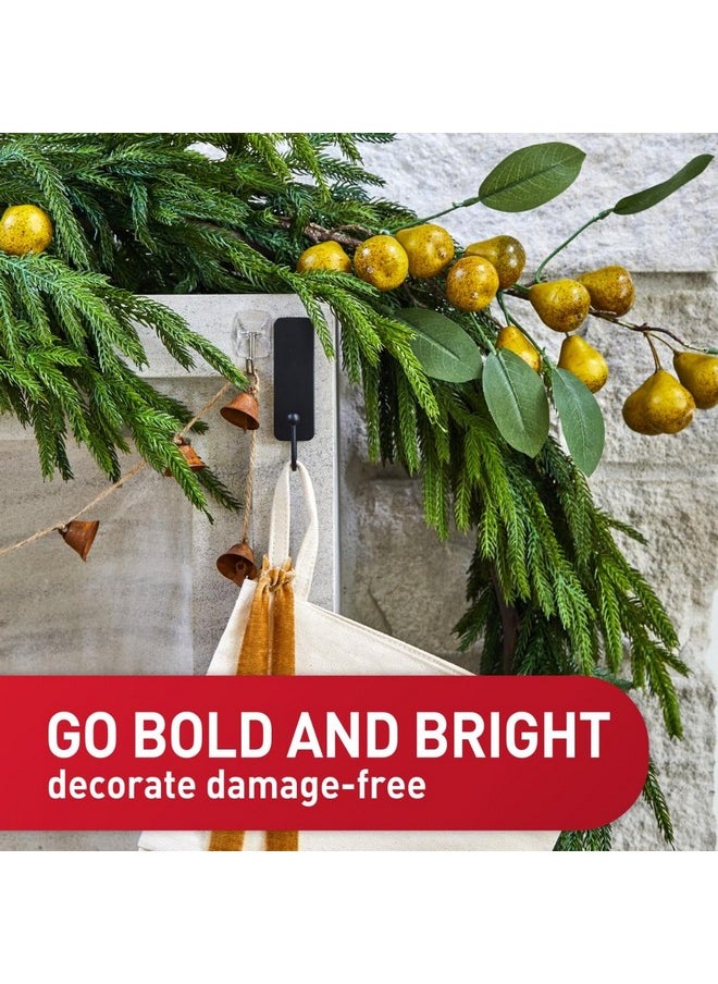 Command Command Medium Matte Black Wall Hooks, 2 Hooks and 4 Command Strips, Damage Free Hanging Wall Hooks with Adhesive Strips, Coat Hooks for Hanging Christmas Decorations, Holds up to 3 lb  - Image 3