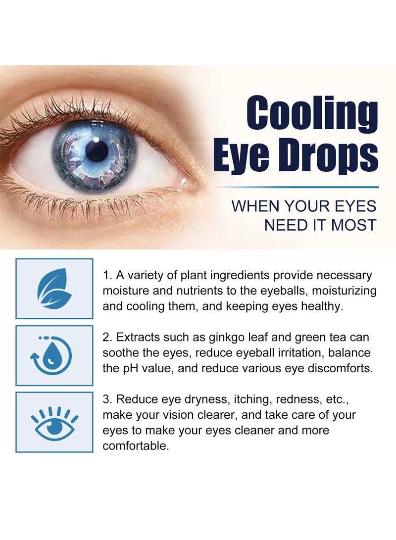 EELHOE Eye Care Drops, Herbal Soothing Cooling Eye Drops, Safe Effective Eyesight Relief Treatment Drops, Eye Pain Relief Drops For Cataract Blurred Vision Eye Fatigue Dry Redness And Improve Eyesight - Image 3