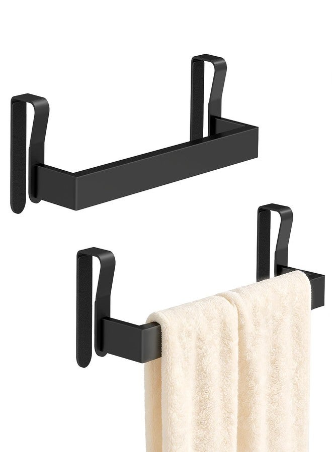STWWO Over the Door Towel Rack, Kitchen Towel Holder - Deep Back Panel, One-Piece No-Install Design for Cupboard & Cabinet Door Use, 2 Pack - Image 1