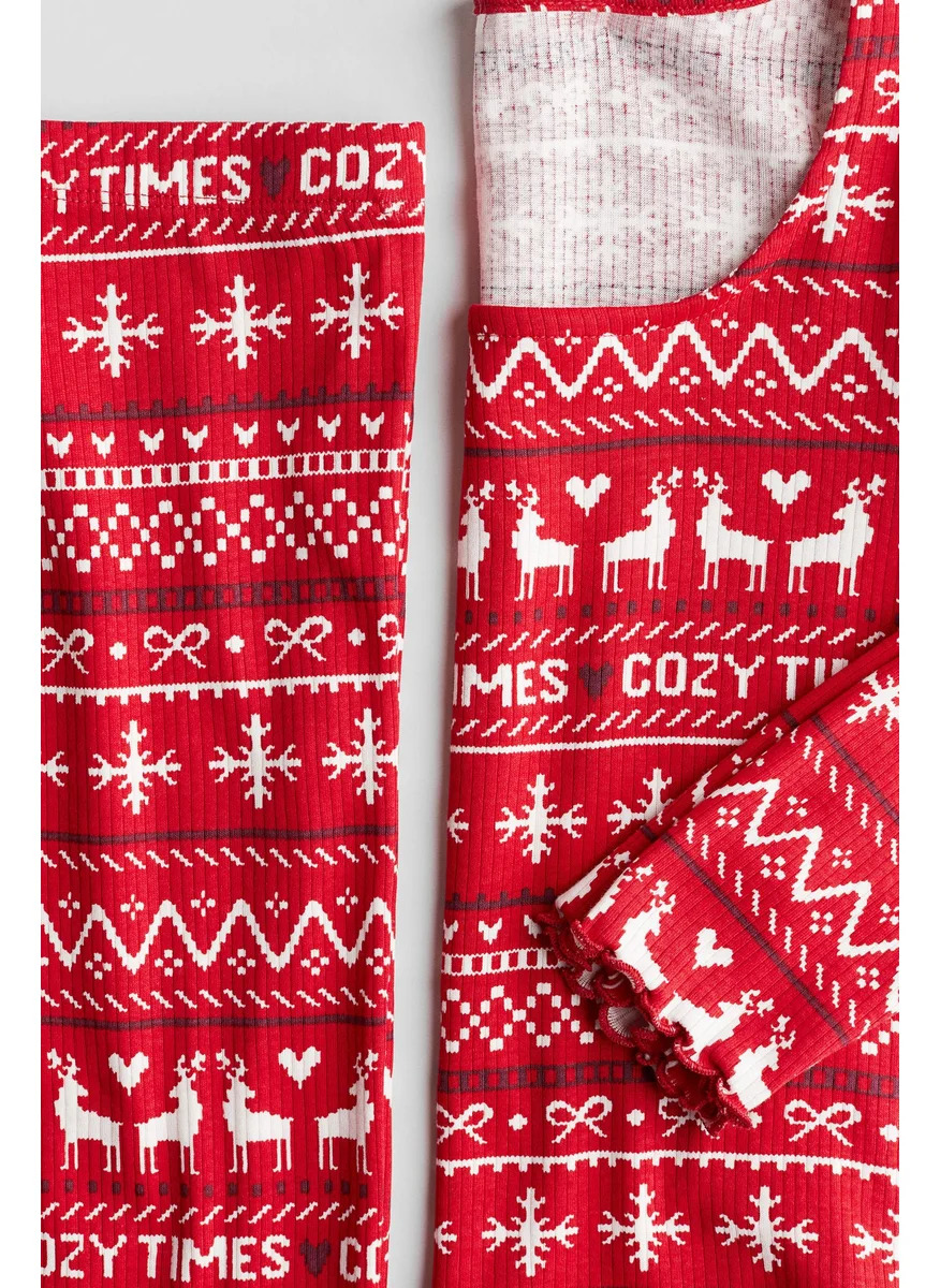 H&M Ribbed Jersey Pyjamas