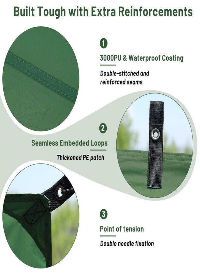 AVOFOREST 10x10 ft Camping Tarp - Waterproof Hammock Rain Fly with 19 Tie-Down Points & Car Suction Cups, 3000mm PU Ultralight Backpacking Shelter, Heavy Duty Tent Tarp for SUV, Hiking & Survival - Image 2