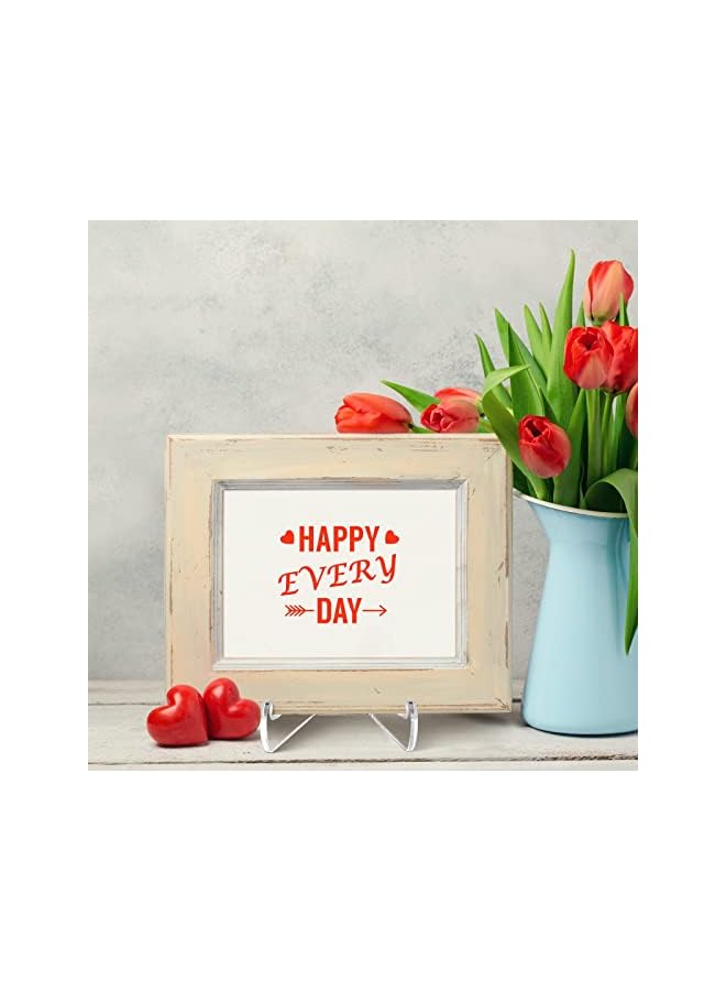 The Bros 2 Pieces Clear Acrylic Flat Back Easel with Deep Support Shelves Clear Acrylic Plaque Stand Table Top Easel Card Picture Stands Plate Holder for Home Book Display Decors (3 x 2.6 x 2.2 Inch)  - Image 5