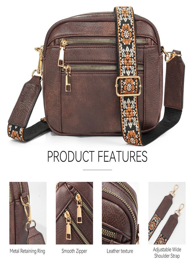 WJCD Women's Crossbody Purse - Vegan Leather Lightweight Shoulder Bag with Adjustable Strap, Stylish Small Handbags (coffee) - Image 4