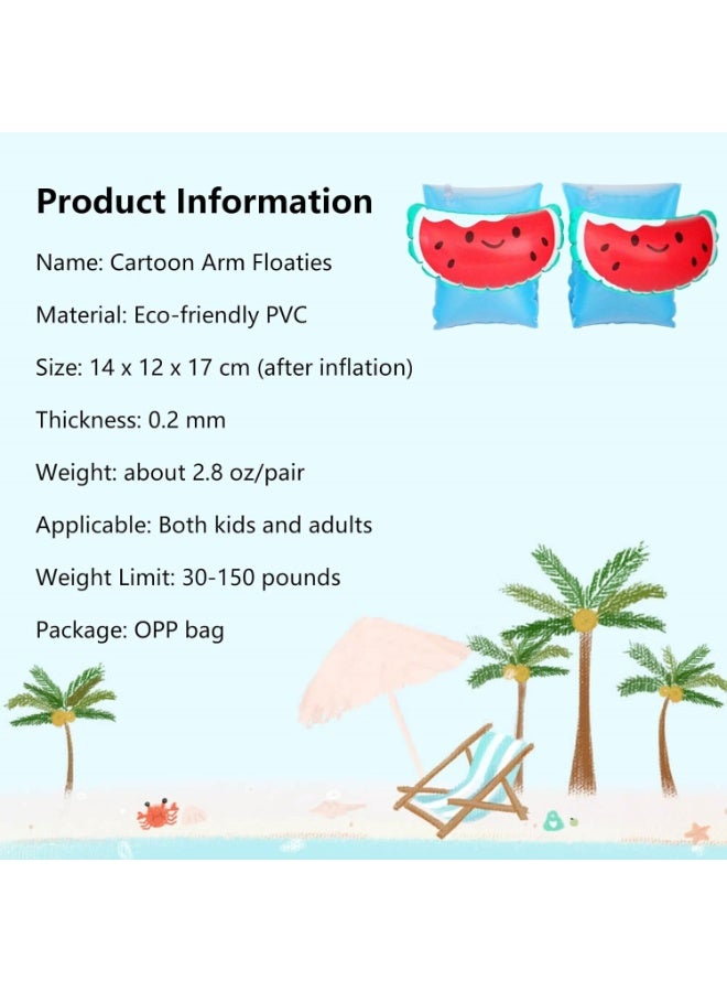 Goolsky طوقي ذراعين للأطفال - طوقي سباحة قابلين للنفخ برسوم كرتونية لطيفة، أساور ذراعين من PVC للأطفال من 3-5-6-12 سنة - Image 5