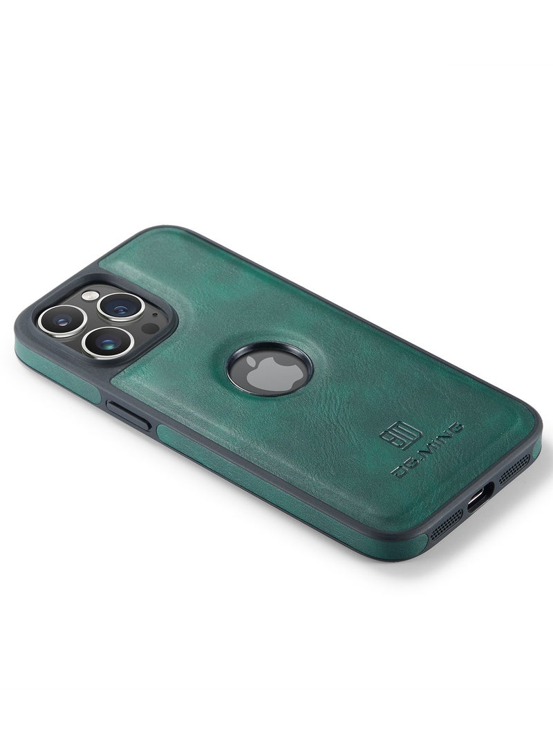 DGMING Case Cover Premium Leather Back with Logo CutOut Shockproof Compatible with Iphone 12 Pro Max (Green) - Image 3