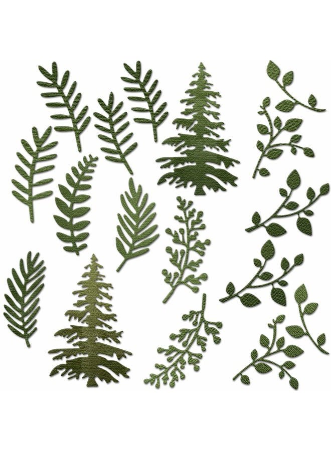 Patelai 17 Pieces Christmas Tree Cutting Dies Plant Die Cuts for Card Making Thanksgiving Christmas Scrapbooking Stencils Craft Dies DIY Embossing Photo DecorativeLeaf Dies CutsTemplate for Paper Craft - Image 1