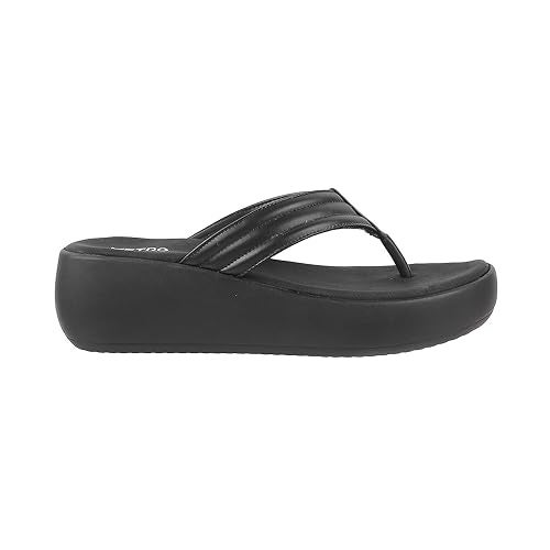 Metro Women Black Wedge Heel Fashion Slip-on Sandal UK/6 EU/39 (34-177) - Image 3