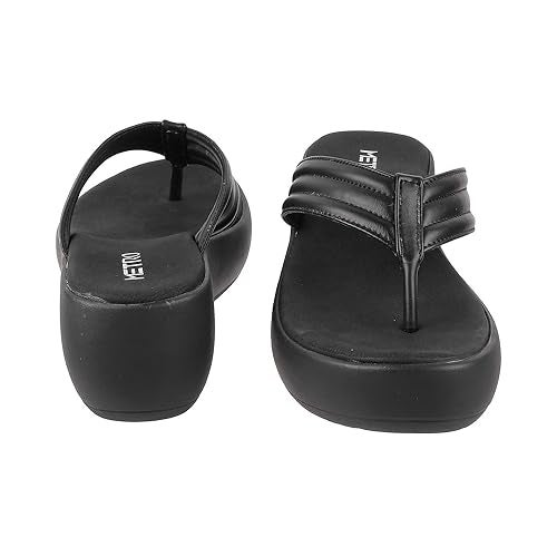 Metro Women Black Wedge Heel Fashion Slip-on Sandal UK/6 EU/39 (34-177) - Image 5
