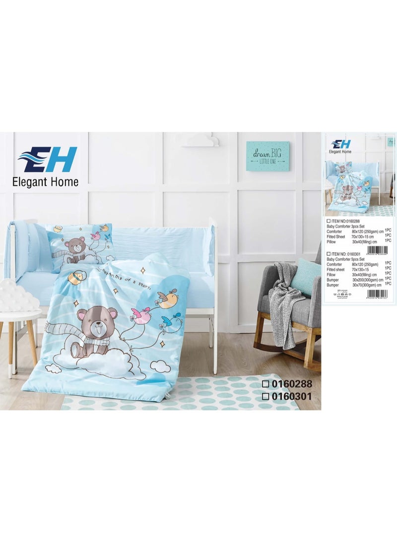 Elegant Home Space-themed children's bed sheet set with barriers.