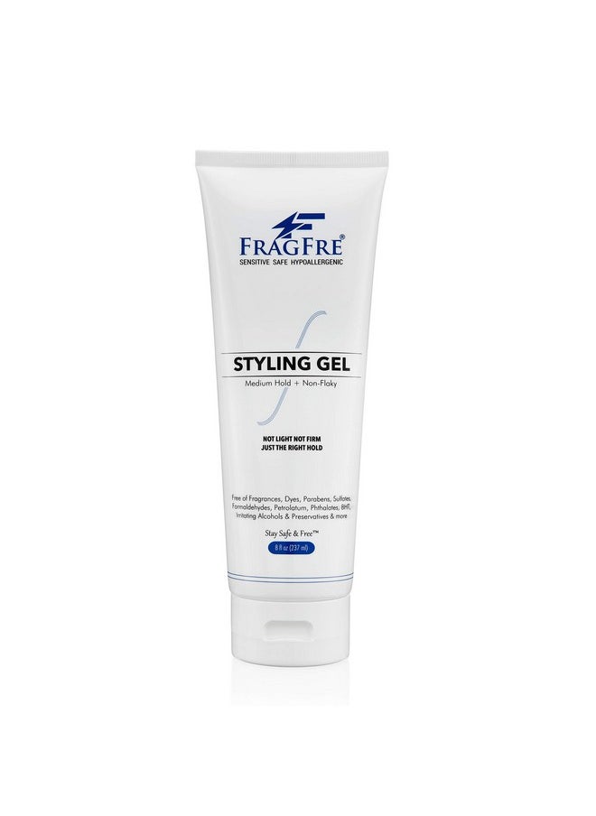 FRAGFRE Styling Gel Fragrance Free 8 Oz Medium Hold Hair Styling Gel For Sensitive Skin Hypoallergenic Parabens Free Gluten Free Vegan Cruelty Free For Men Women And Children  - Image 2