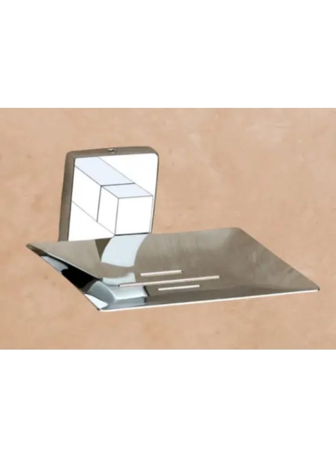 Colro Global Square Chrome Soap Dish Case for Bathroom Kitchen SS - Image 1