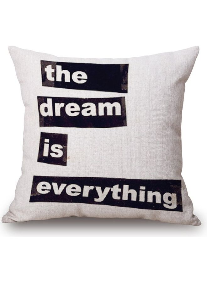 NIBEMINENT Quote Printed Cushion Cover White/Black 45x45cm