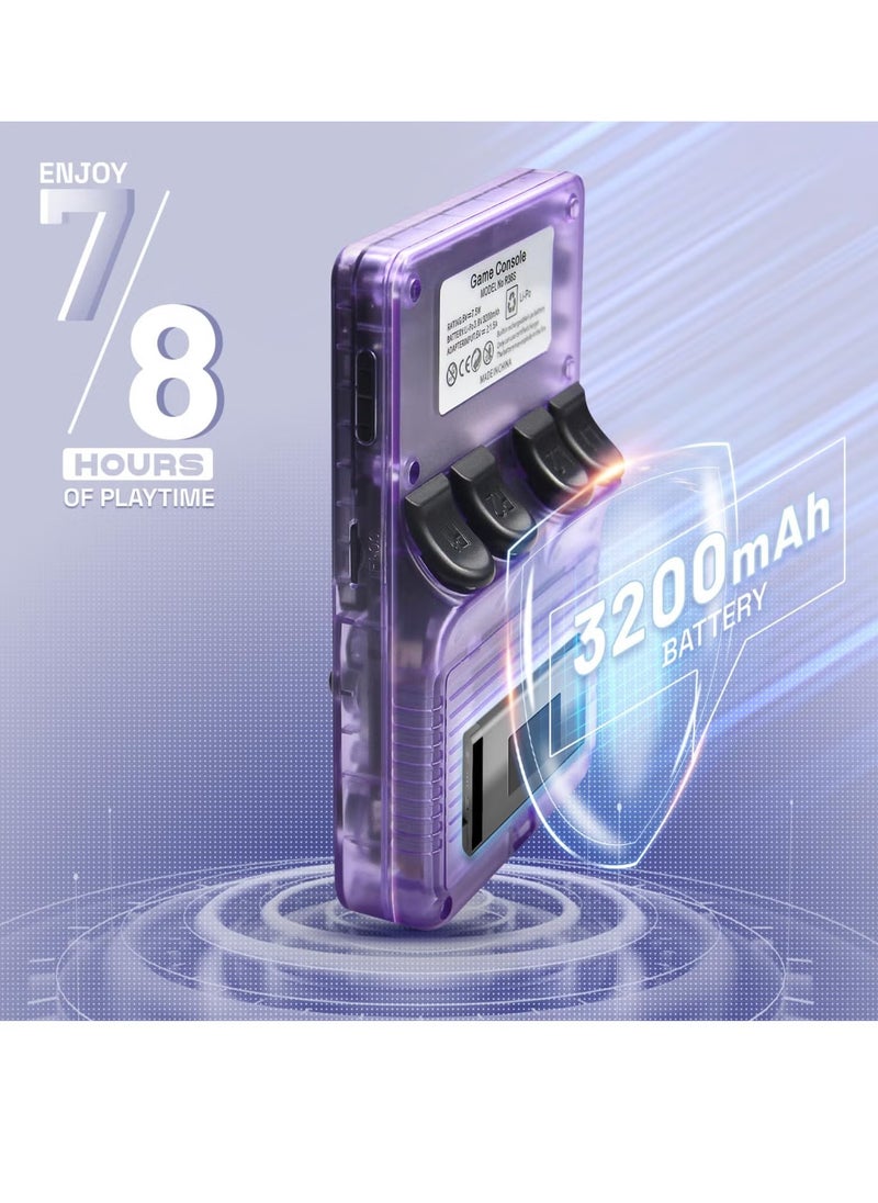 AWALOR - Retro Handheld Game Console R36S, Open-Source with 3.5" IPS Screen, Linux System, Portable Gaming & Entertainment Device, Includes 64GB TF Card (Purple, 64GB) - Image 1
