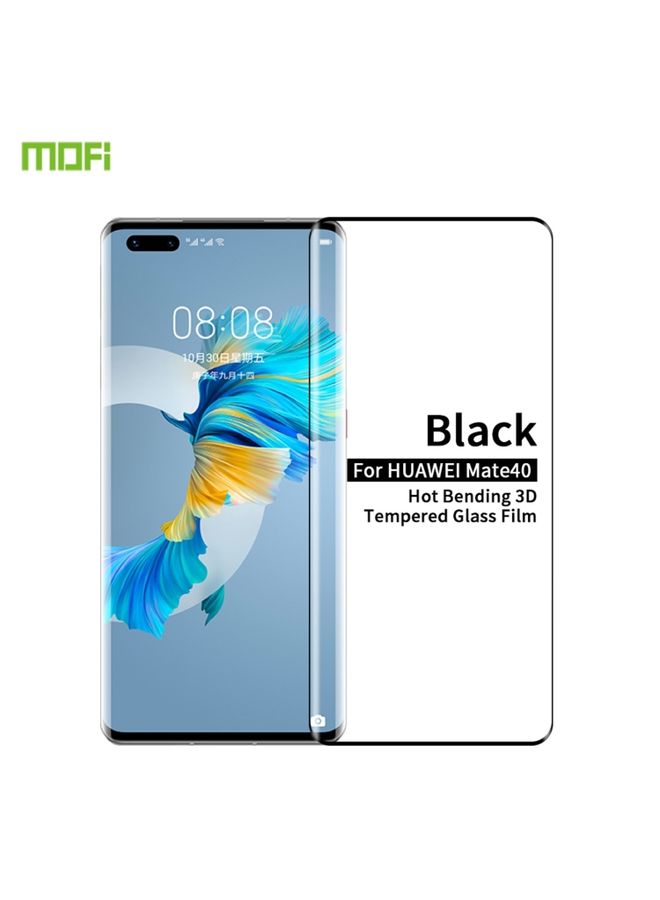 Screen Protector For Huawei Mate 40 MOFI 9H 3D Explosion Proof Hot Bending Full Screen Covered Tempered Glass Film(Black)