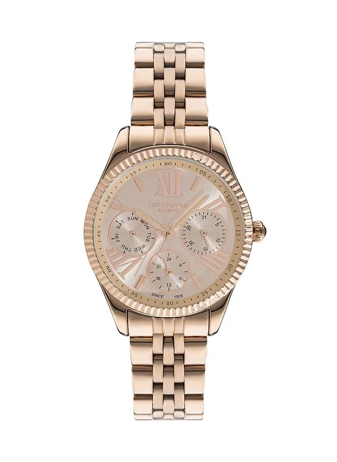 لي كوبر Lee Cooper LC07333.410 Women's Multi Function Display Watch & Metal Strap Rose Gold