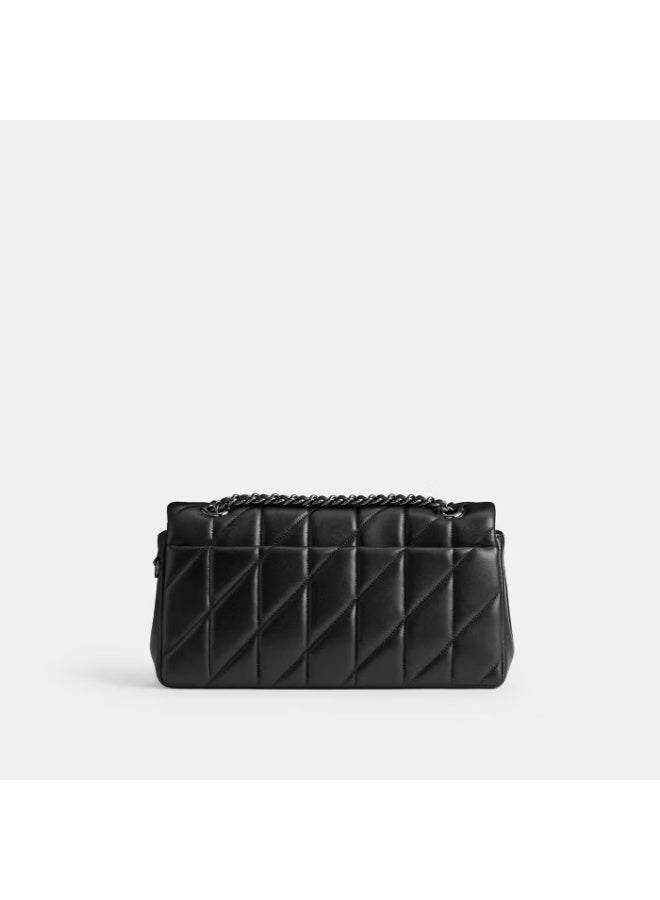 coachoutlet Quilted Leather Shoulder Bag with Signature black C Turnlock & Chain Strap - Luxurious Designer Handbag for Women, Perfect for Everyday - Tabby 20 - Image 3