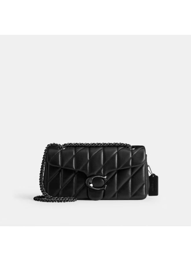 coachoutlet Quilted Leather Shoulder Bag with Signature black C Turnlock & Chain Strap - Luxurious Designer Handbag for Women, Perfect for Everyday - Tabby 20 - Image 1
