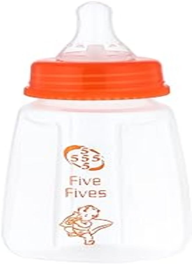 Five Fives Five Fives Baby Feeding Bottle, 150 ml - Orange 