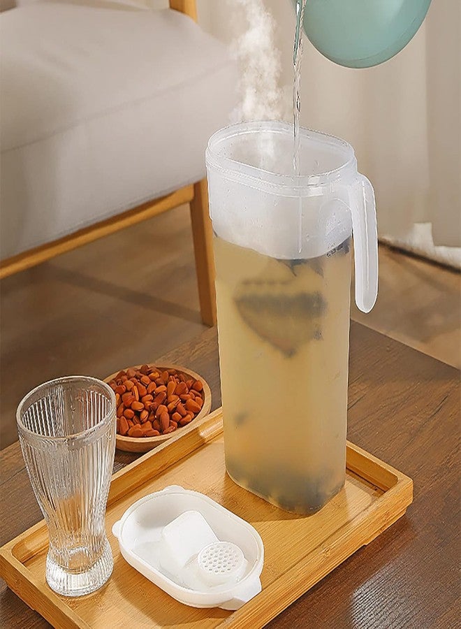 DOLIVA Plastic Multipurpose Jug, Transparent Jug, Pitcher For Serve Water, Milk, Ice Tea, Juice, Beverages, Cocktail, Jug With Lid, 1600 Ml And 2200 Ml, Pack Of 2 - Image 2