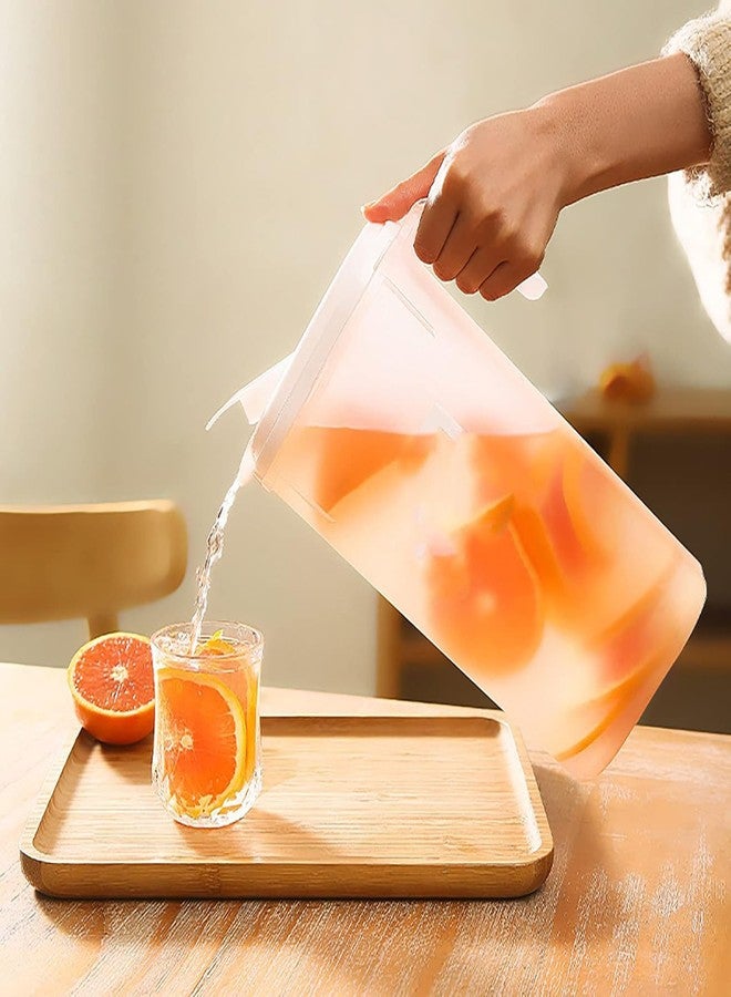 DOLIVA Plastic Multipurpose Jug, Transparent Jug, Pitcher For Serve Water, Milk, Ice Tea, Juice, Beverages, Cocktail, Jug With Lid, 1600 Ml And 2200 Ml, Pack Of 2 - Image 4