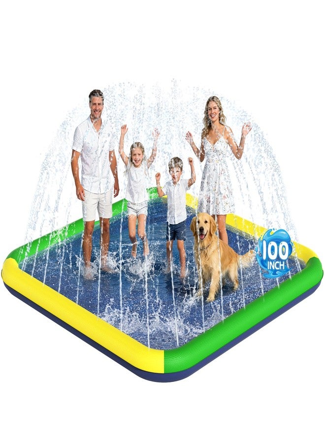 EPN Splash Pad for Kids & Dogs, EPN 140"-100" Extra Large Non-Slip Sprinkler Splash Pad, Thickened 0.5mm PVC Water Play Mat, Outdoor Water Toy for Backyard Summer Fun, Ideal for Toddlers 3+ Boys Girls - Image 1