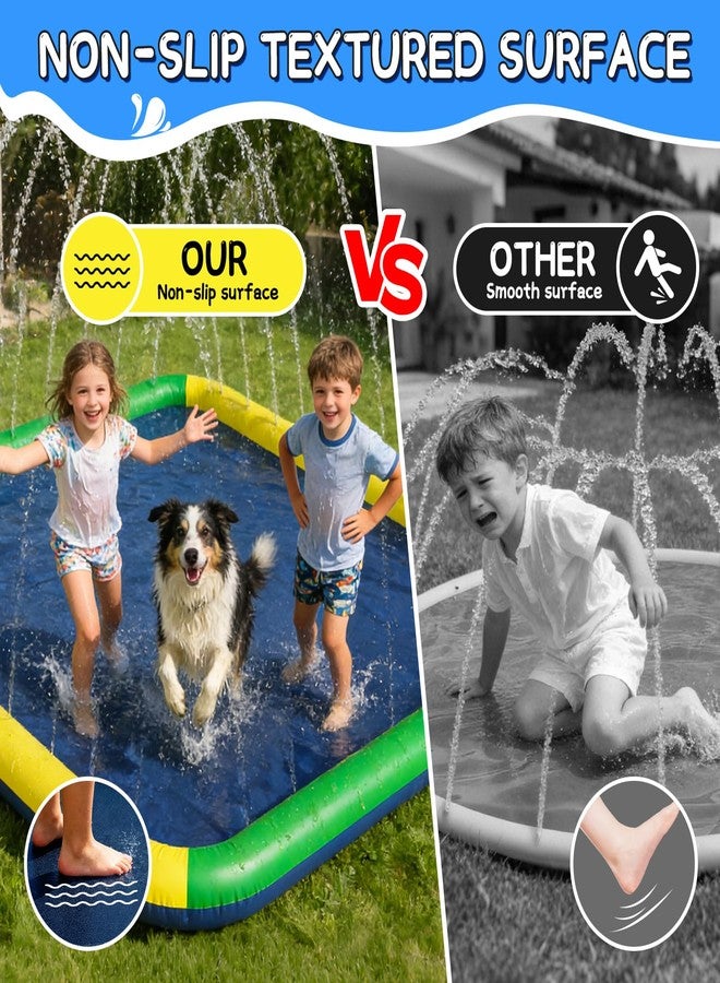EPN Splash Pad for Kids & Dogs, EPN 140"-100" Extra Large Non-Slip Sprinkler Splash Pad, Thickened 0.5mm PVC Water Play Mat, Outdoor Water Toy for Backyard Summer Fun, Ideal for Toddlers 3+ Boys Girls - Image 2