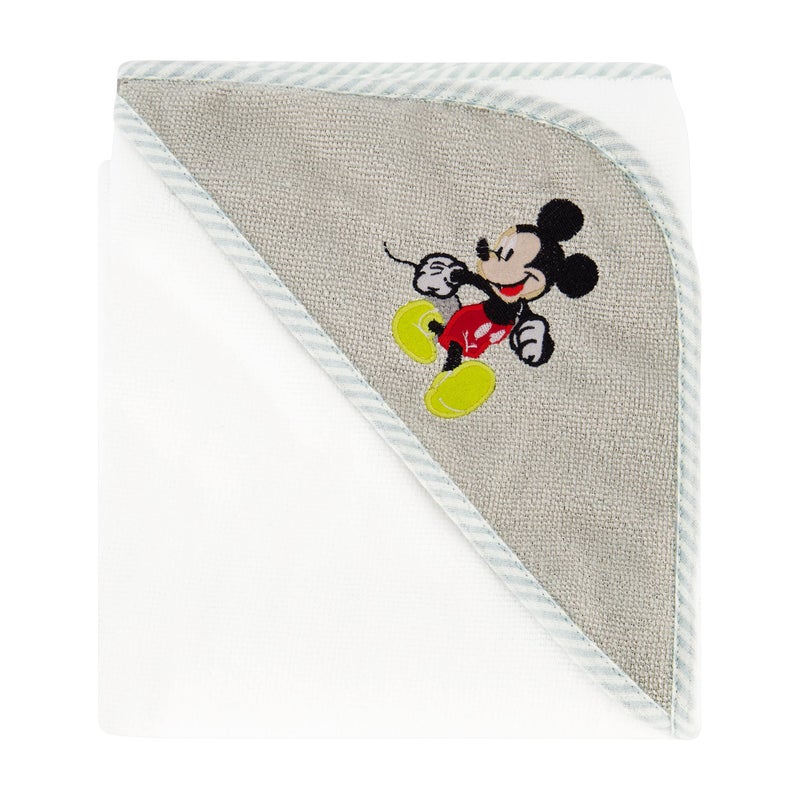 Disney Cudlie Baby Boy Mickey Mouse 2 Pack Rolled/Carded Hooded Towels in Little Stars Print - Image 4