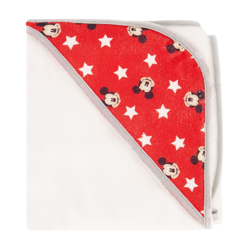 Disney Cudlie Baby Boy Mickey Mouse 2 Pack Rolled/Carded Hooded Towels in Little Stars Print - Image 5