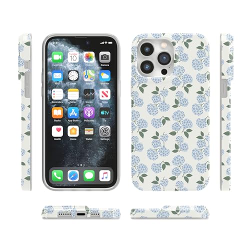 Casely iPhone 14 Pro Case | Nantucket Cottage | Blue Hydrangea | Compatible with MagSafe | Classic Ultra Slim Design - Image 2