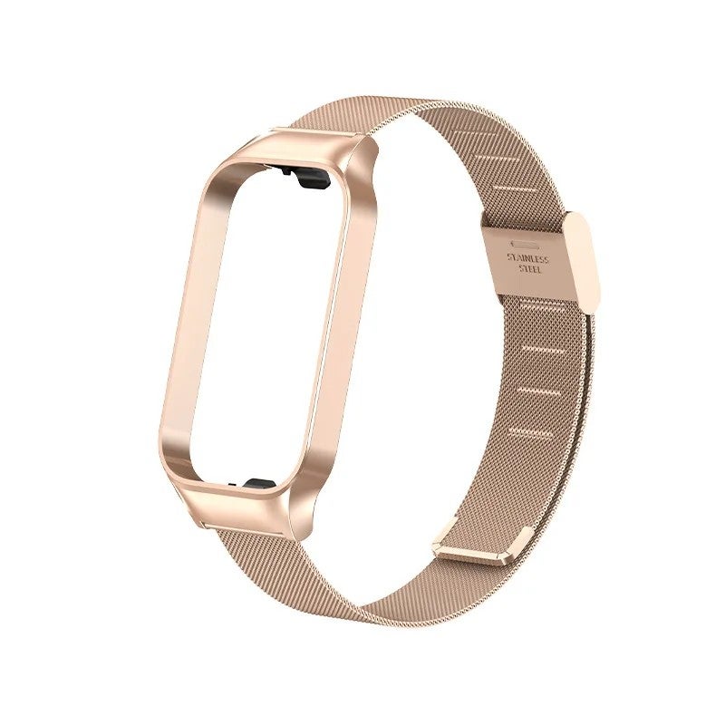 Bluejw Stainless Steel Buckle Watch Band Replacement for Xiaomi Mi 8 Active and Redmi Band 2 – Stylish Metal Integrated Strap with Durable Case Cover - Image 1