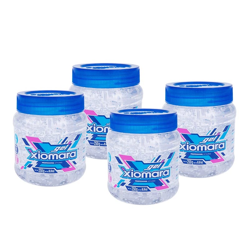 XIOMARA Xiomara Professional Hair Styling Gel with Aloe Vera Longlasting Hold 4 Pack of 880 Oz Each Jar Clear 