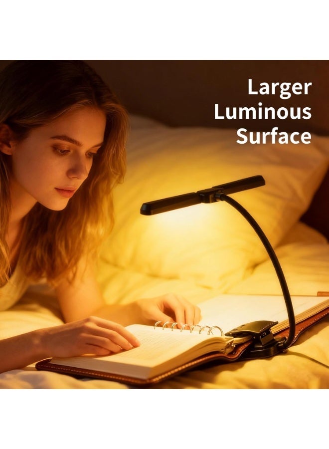 Walpck 18 LED Rechargeable Book Light, Folding Clip On Piano Lamp, Portable Professional with 5 Brightness×3 Color Temperature for Grand Piano and Book Reading,1200 mAh 80 Hrs Lasting Reading Light at Night- Eye Caring - Image 4