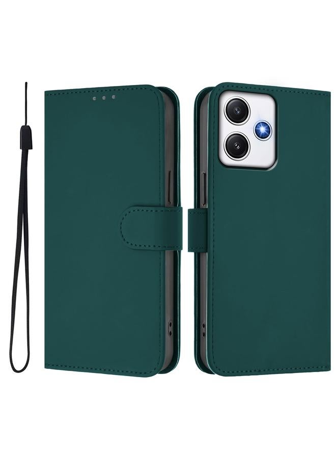 اس-توب جراب لهاتف Redmi 12 4G Global / Note 12R جراب هاتف من الجلد بلون سادة مع حبل - Image 2