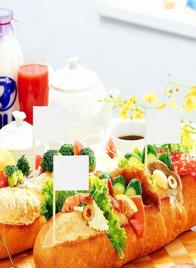Wobe 200 Pack Blank Toothpick Flags, White Flags Labeling Marking Cake Toppers Shower Decoration Dinner Flags Cocktail Sticks for Cupcake Sandwiches Appetizers Cheese Markers - Image 4