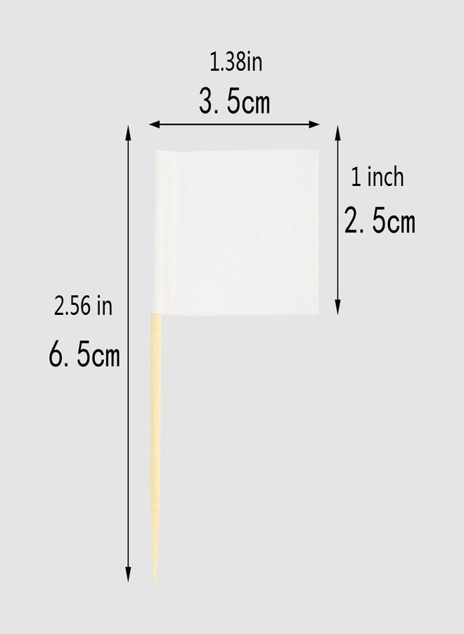 Wobe 200 Pack Blank Toothpick Flags, White Flags Labeling Marking Cake Toppers Shower Decoration Dinner Flags Cocktail Sticks for Cupcake Sandwiches Appetizers Cheese Markers - Image 2