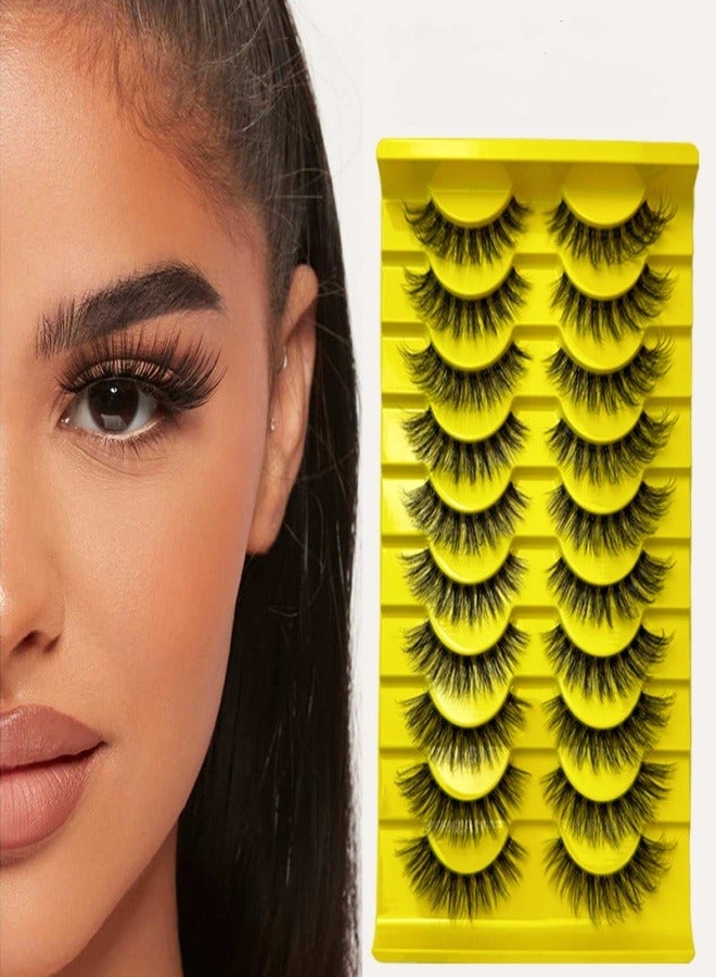 Generic Reusable Natural Eyelash Simulation Curl False Eyelash 10 Pairs Black  - Image 1