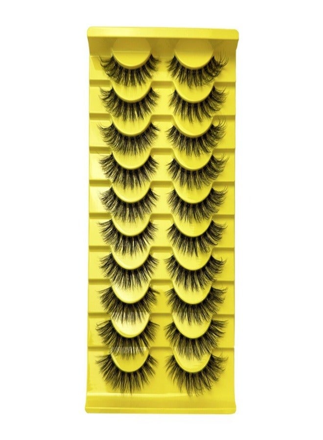 Generic Reusable Natural Eyelash Simulation Curl False Eyelash 10 Pairs Black  - Image 2