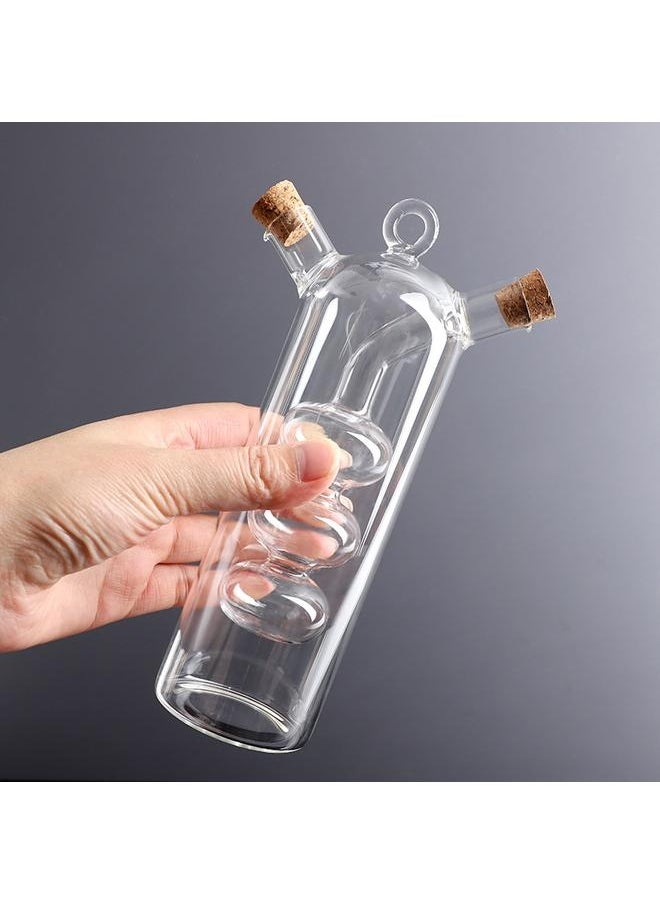 NIBEMINENT Mini Glass Home Decorative Heat Resistant Double Oil/Vinegar Dispenser Oil Lamp Vase 